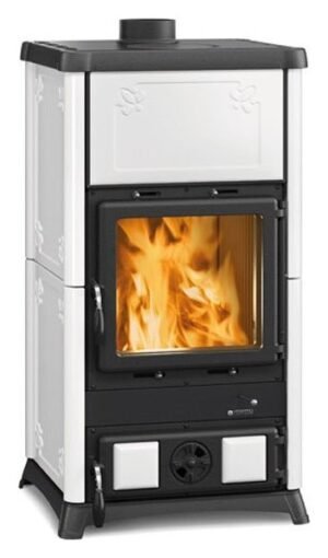 Nordica FEDORA Poêle à bois air chaud convection naturelle 8 kw – revêtement en majolique bianco infinity