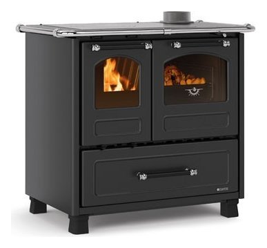 Nordica FAMILY 4,5 Cuisson au bois à air chaud à convection naturelle 7,5 kw noir anthracite – revêtement acier porcelaine