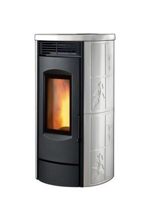 Caminetti Montegrappa LH11V Alpina Xw Poêle à bois à air chaud ventilé 11 kw – revêtement majolique blanc brillant