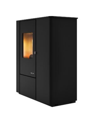Eva Calòr VALE Poêle à granulés hermétique slim – 7 kw – 160 m³ chauffable – noir