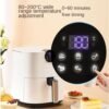de marque WANWEN7 Grandes friteuses à air chaud 4,5 L numérique, écran tactile LED, panier antiadhésif, arrêt automatique, passe au lave-vaisselle, blanc de marque : WANWEN
